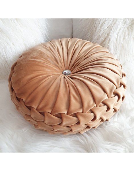 Perna decorativa rotunda catifea model Luxe